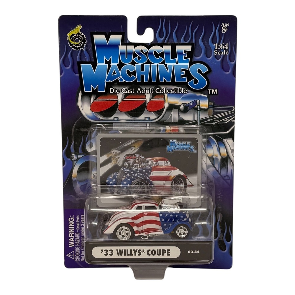 Muscle Machines '33 Willys Coupe Stars & Stripes 1:64 Diecast - New MOC 03-44
